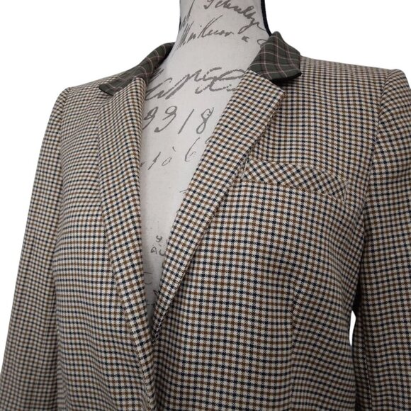 Vince Camuto | Plaid Blazer with Contrast Color Brown Tan | Size 8 - Picture 1 of 8